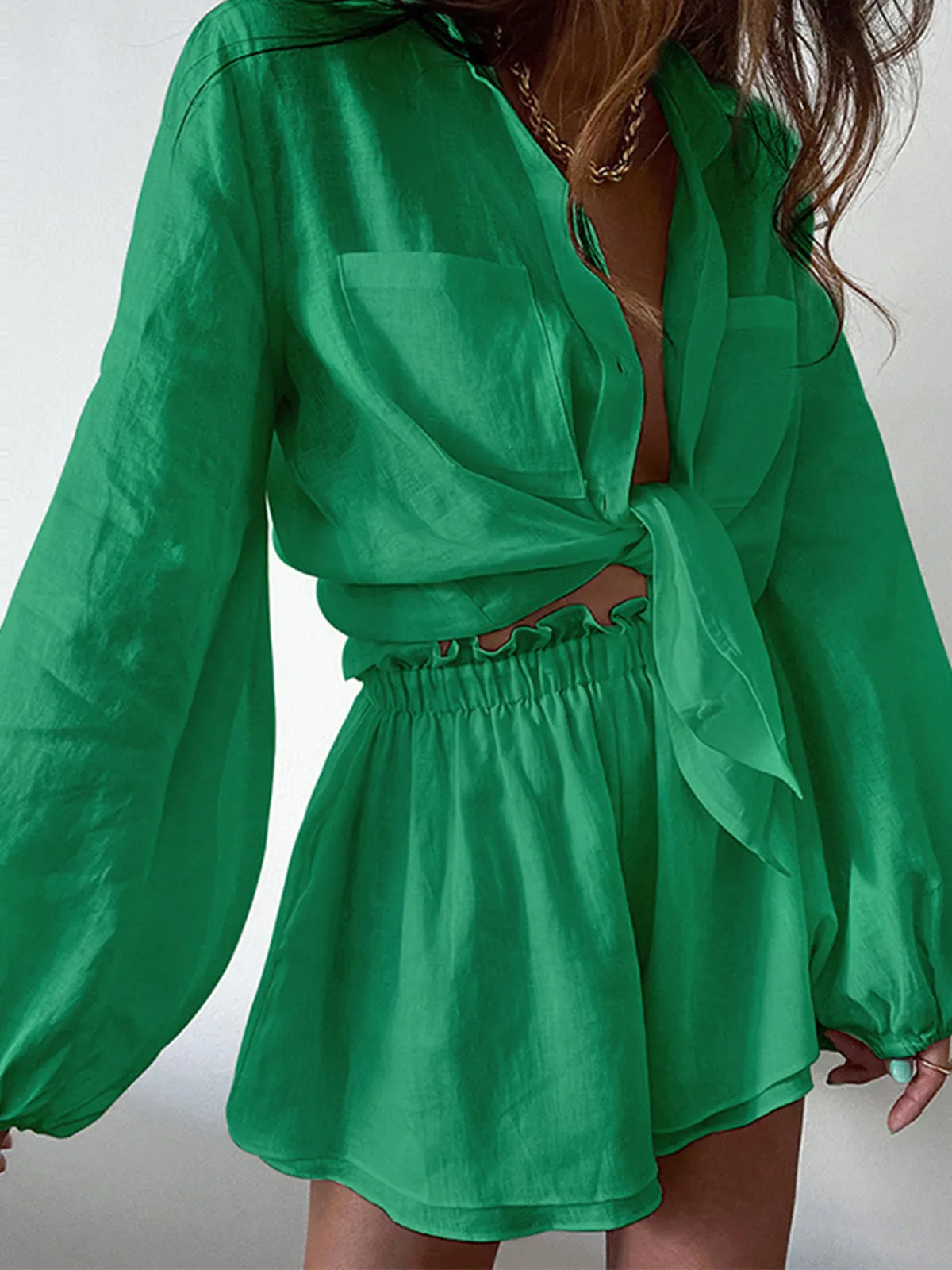 Aegean Two Piece Trendy Double Lined Shorts Set