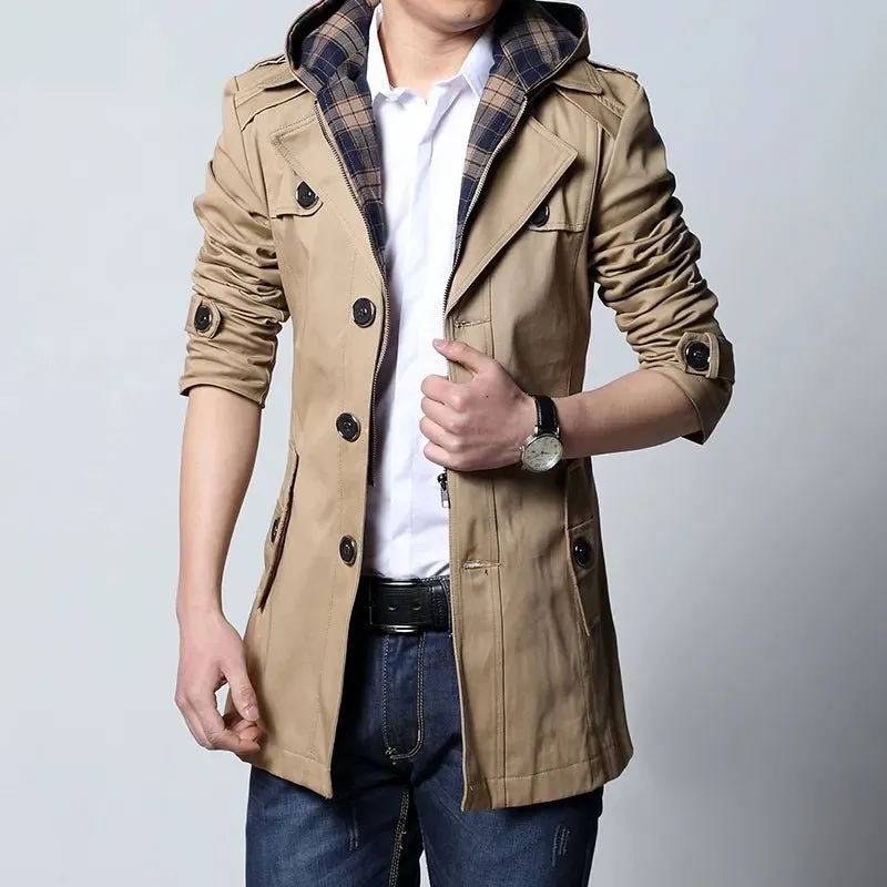 Affordable M2k Trends Men's Long Coat Trench, FREE Shipping