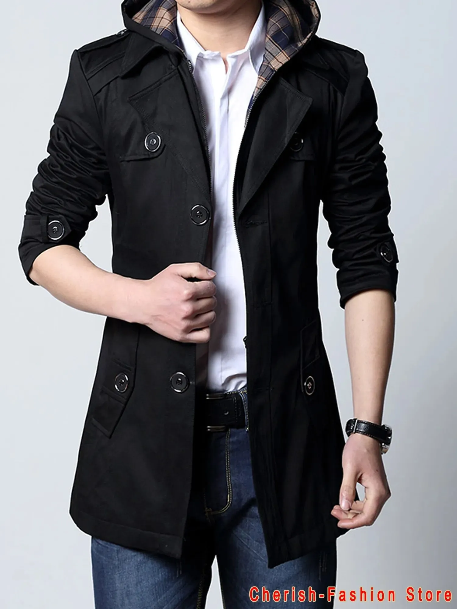 Affordable M2k Trends Men's Long Coat Trench, FREE Shipping