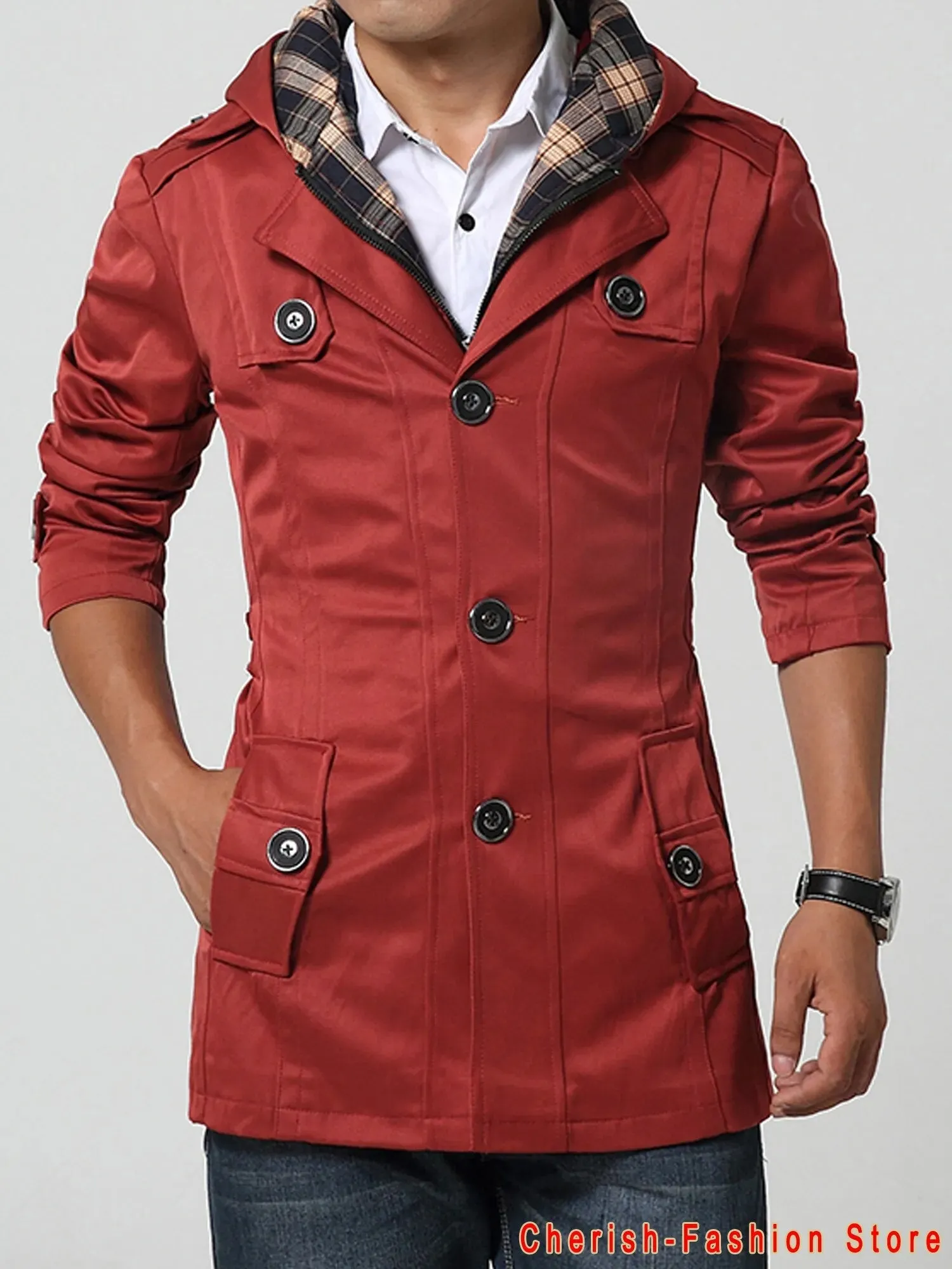Affordable M2k Trends Men's Long Coat Trench, FREE Shipping