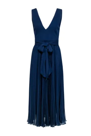 Alice & Olivia - Navy Blue Sleeveless Pleated Skirt Dress Sz 4