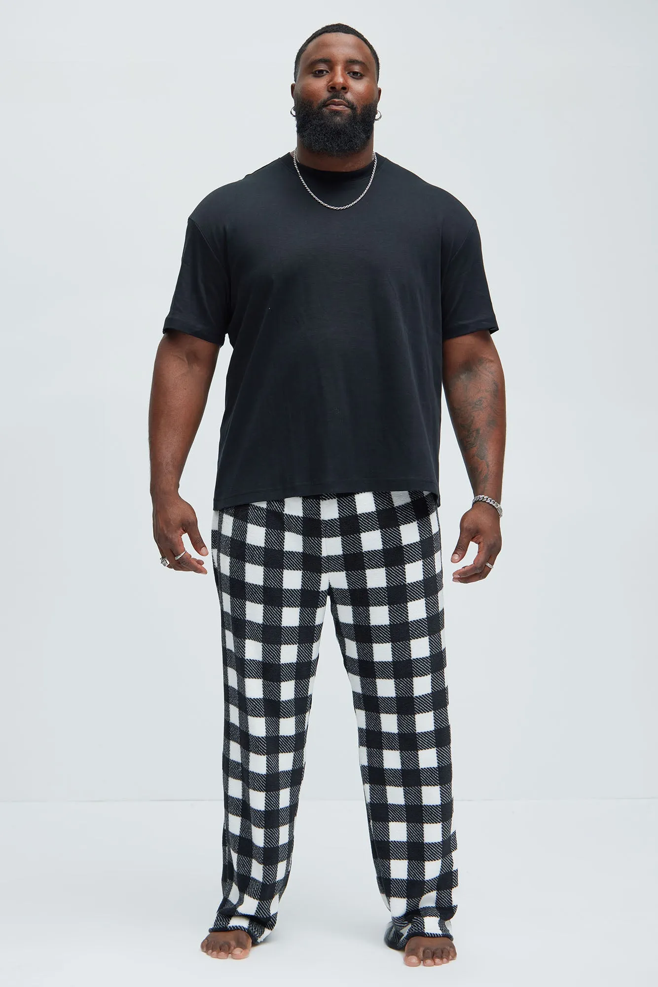 Always Cozy Holiday Lounge Pants - Black/White