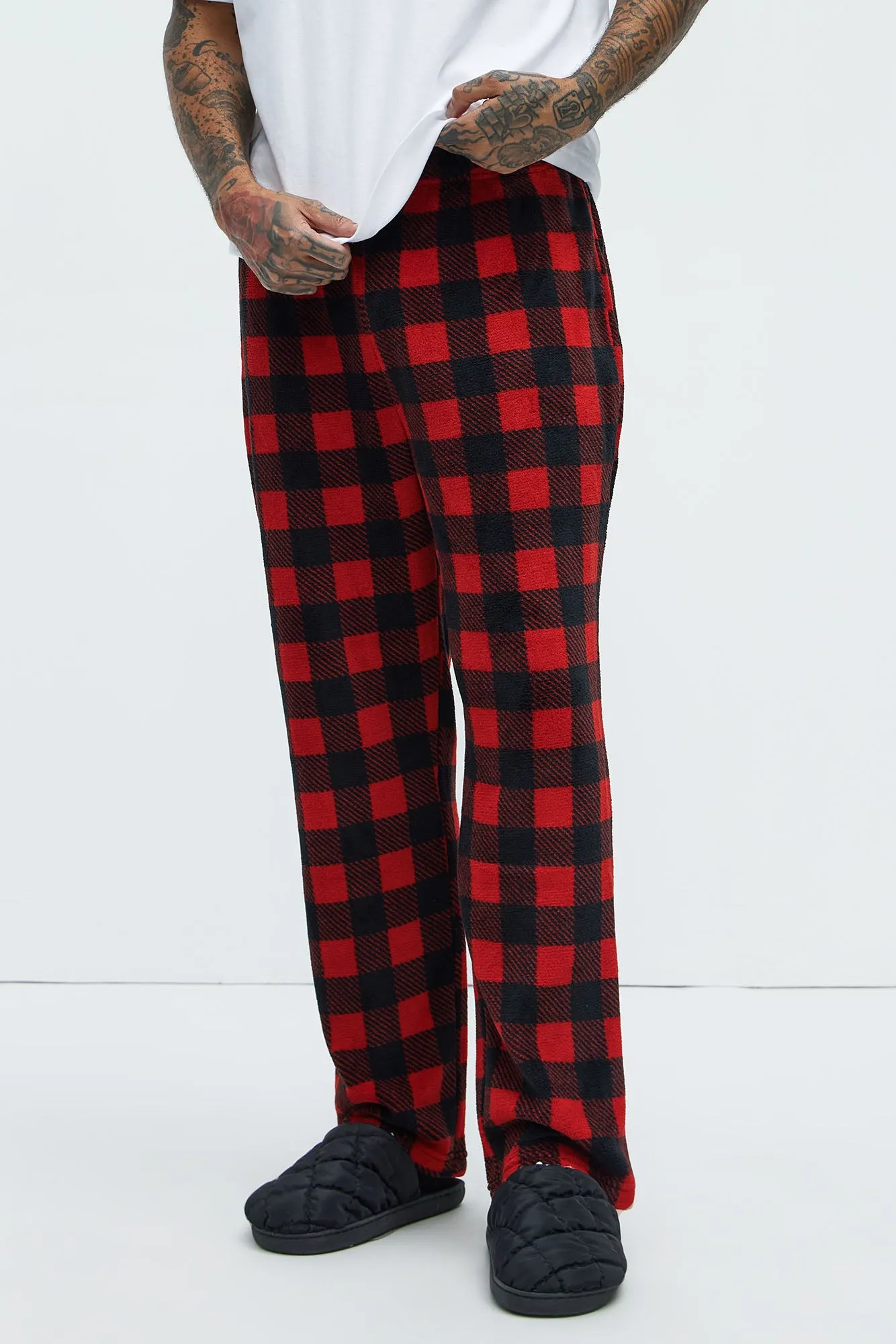 Always Cozy Holiday Lounge Pants - Red/Black