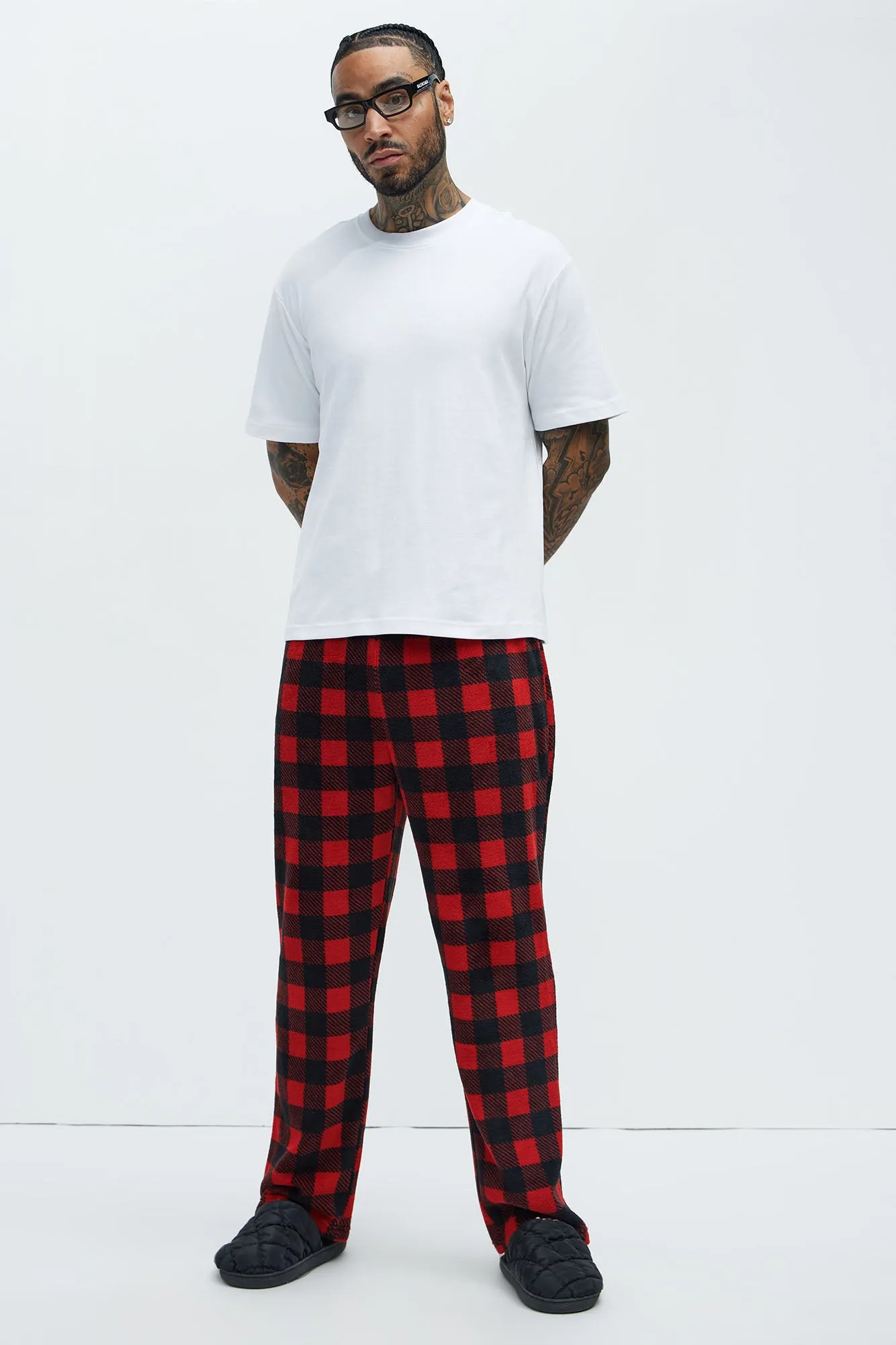 Always Cozy Holiday Lounge Pants - Red/Black