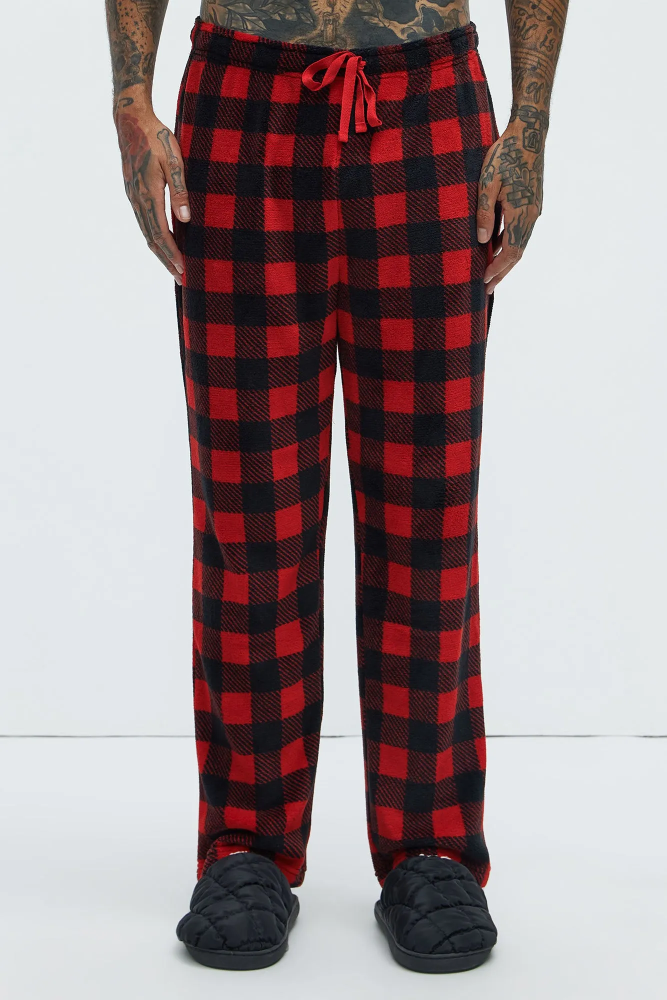 Always Cozy Holiday Lounge Pants - Red/Black
