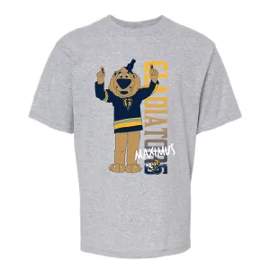 Atlanta Gladiators Youth Athletic Grey Soft Touch Mascot T-Shirt