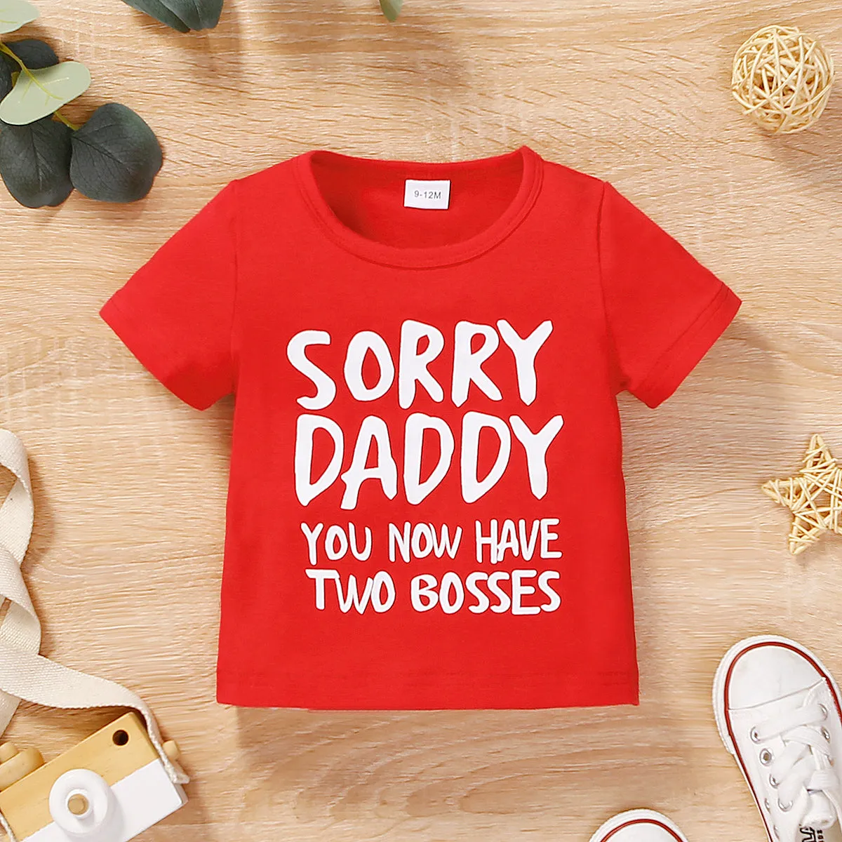 Baby Boy/Girl 95% Cotton Short-sleeve Letter Print Tee