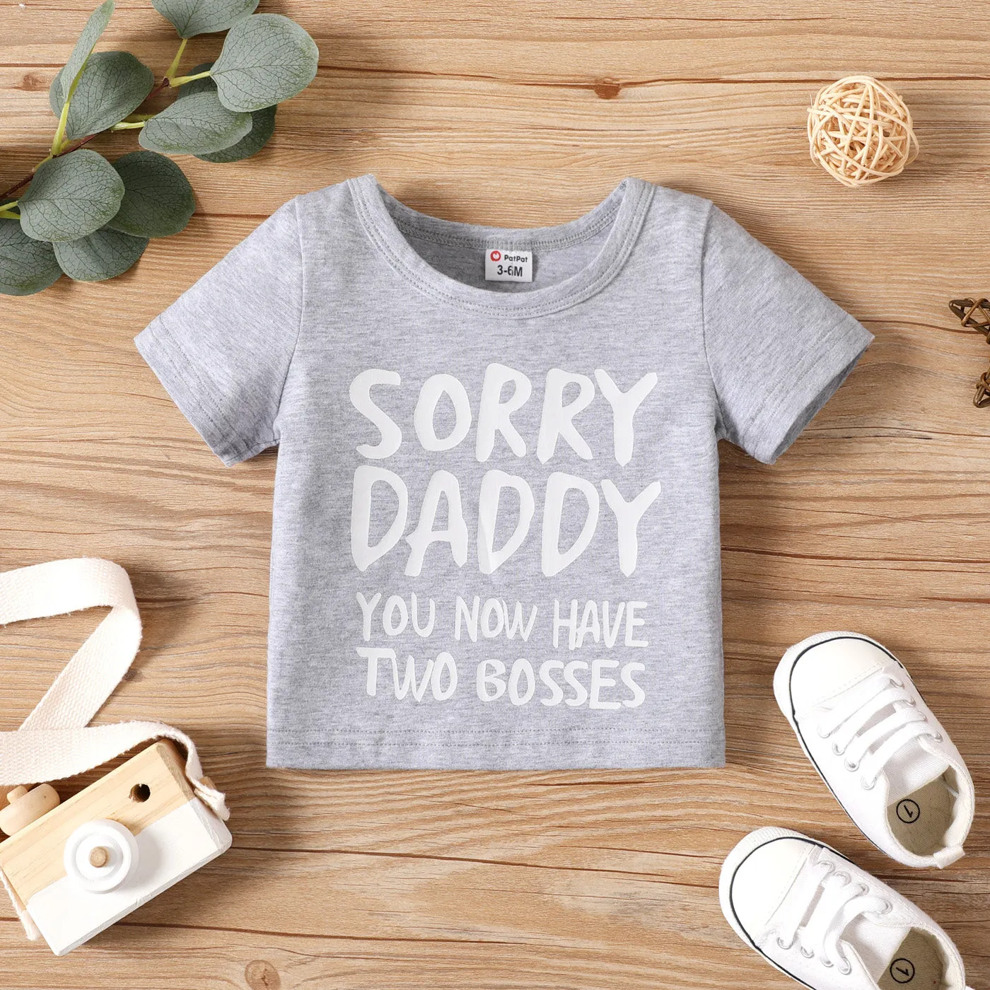 Baby Boy/Girl 95% Cotton Short-sleeve Letter Print Tee