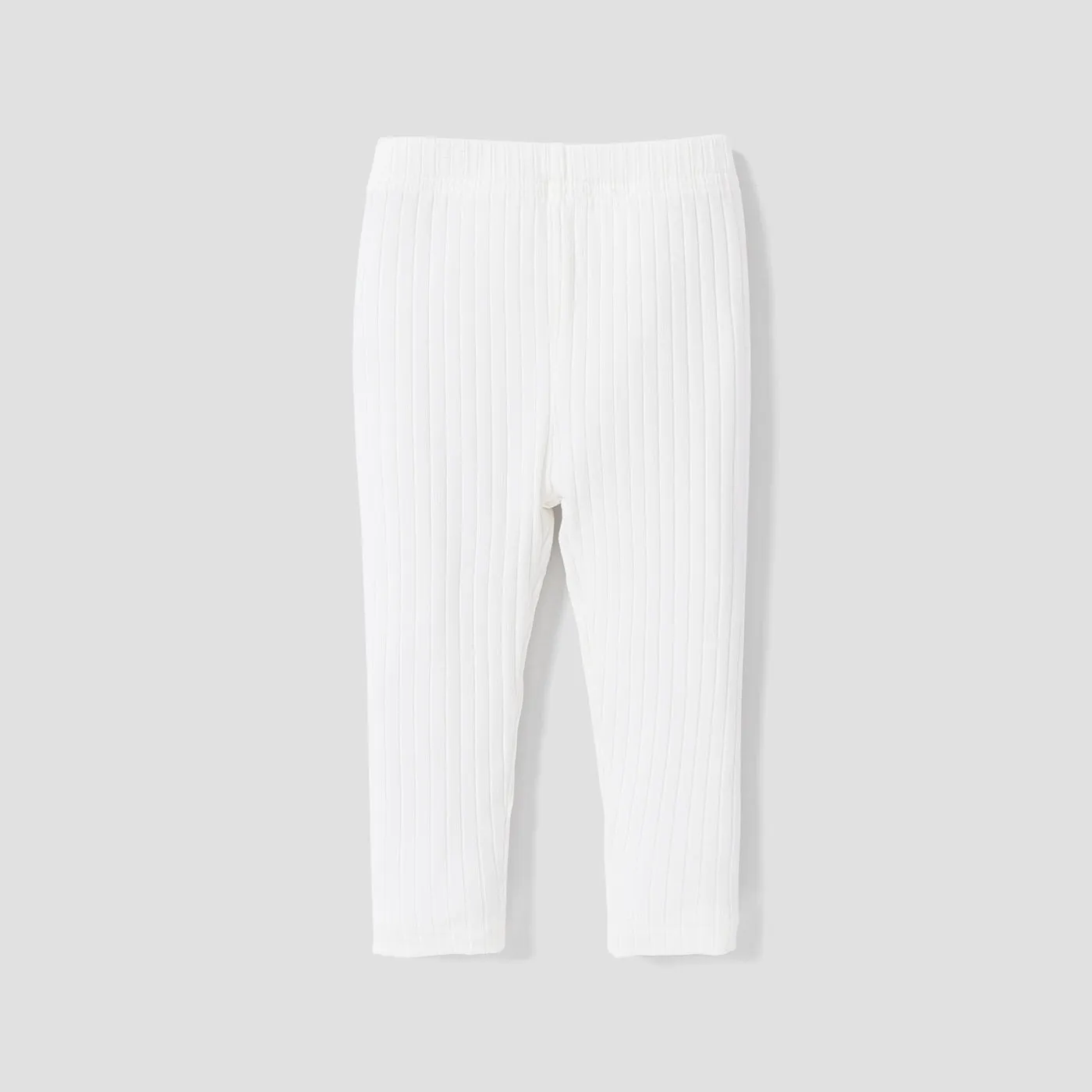 Baby Girl 95% Cotton Ribbed Solid Pants Leggings
