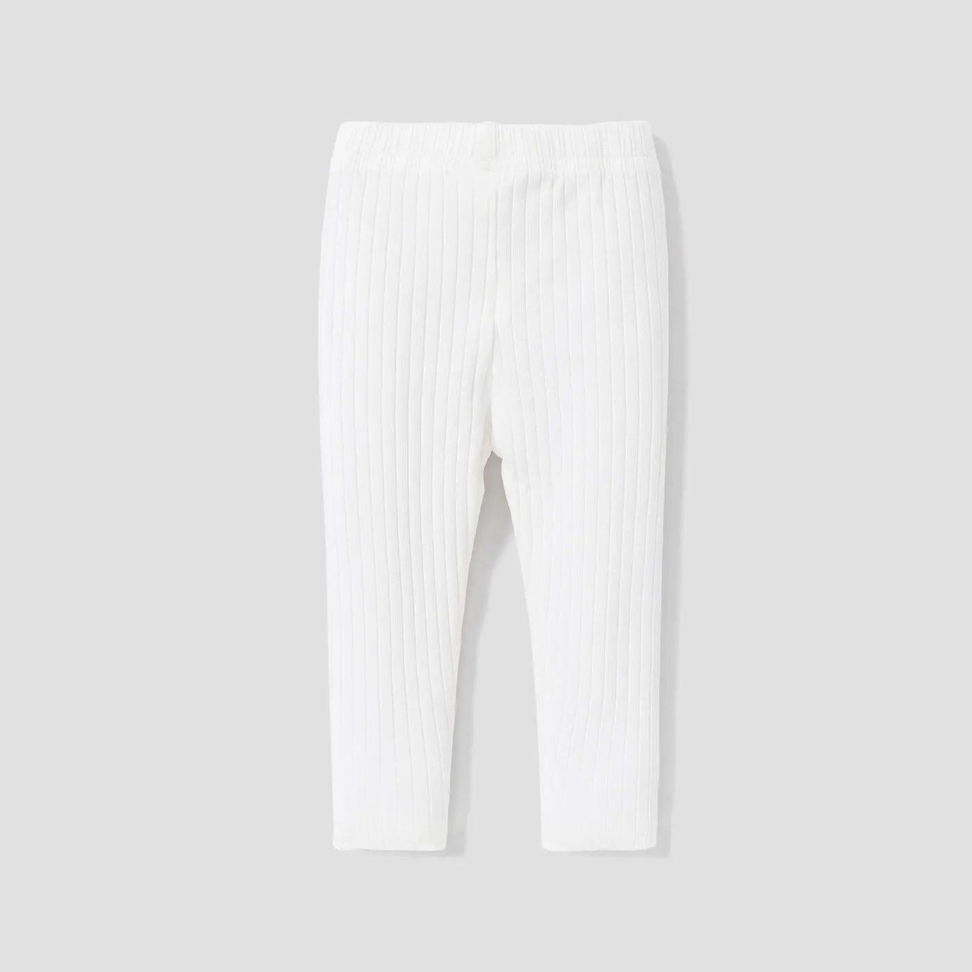 Baby Girl 95% Cotton Ribbed Solid Pants Leggings