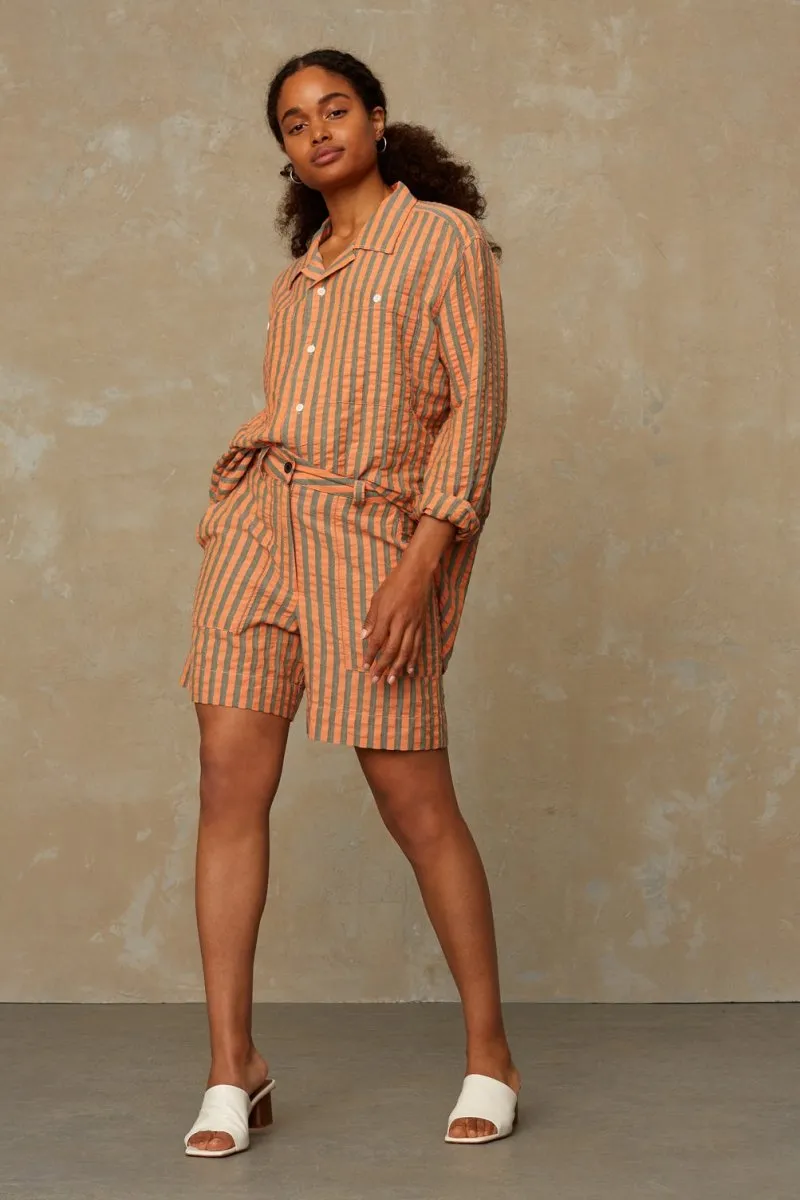 Bangja Seersucker Shorts | Cinnabar