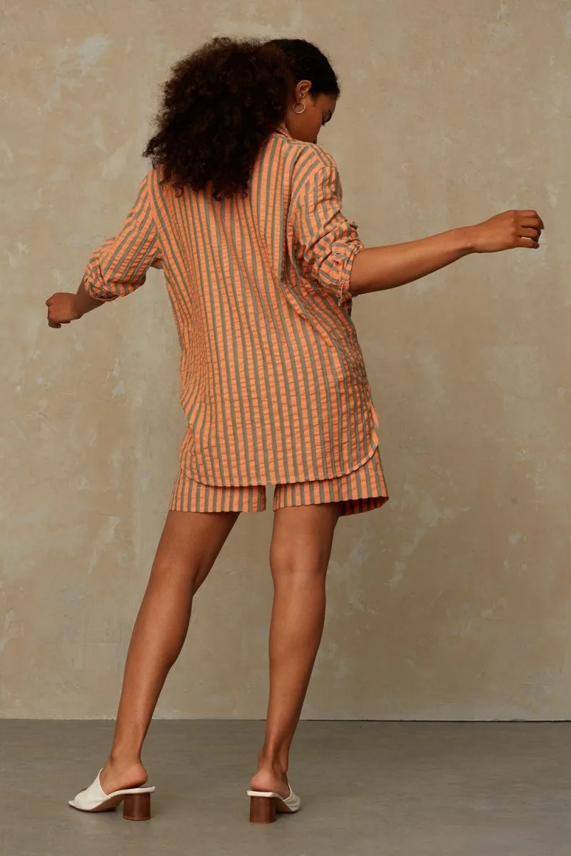 Bangja Seersucker Shorts | Cinnabar