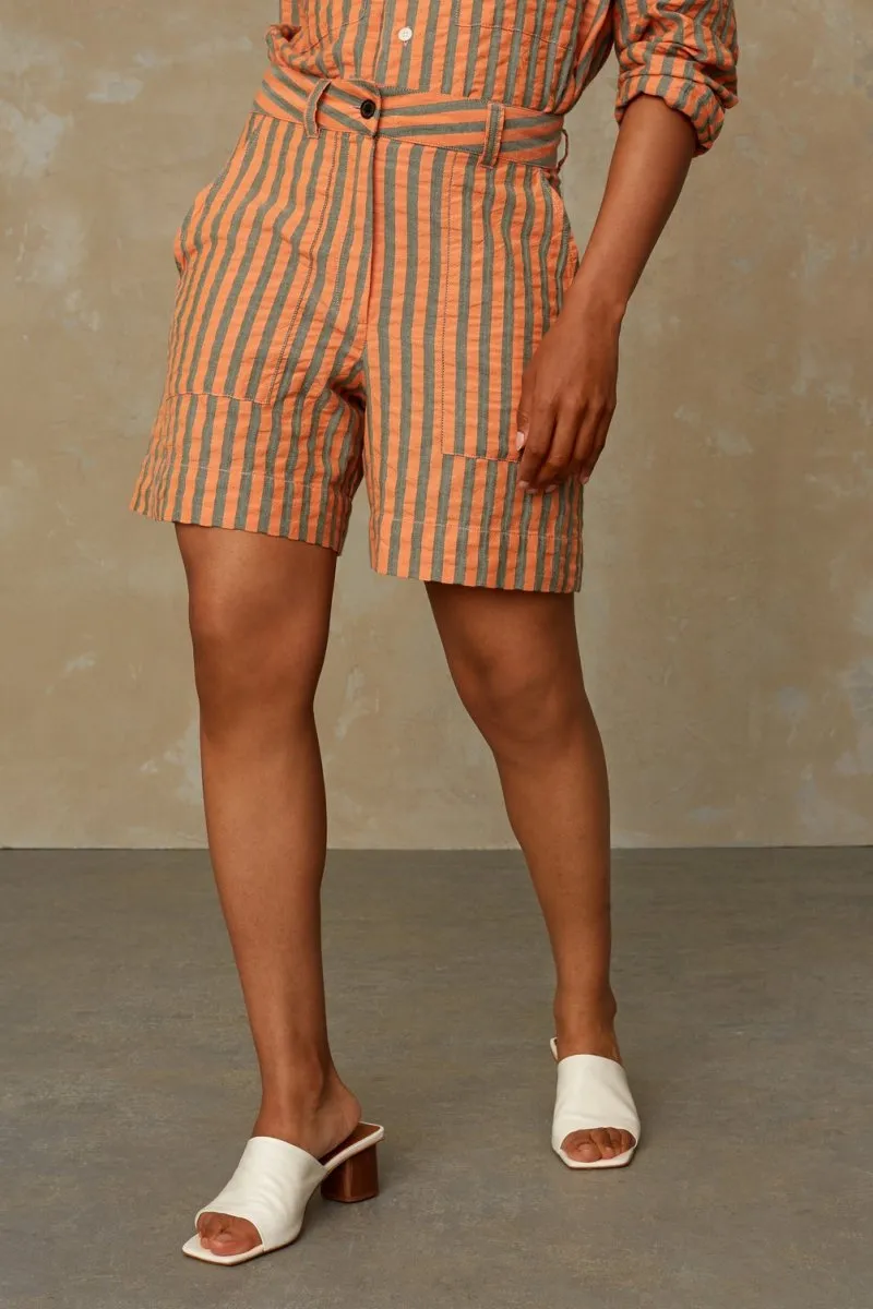 Bangja Seersucker Shorts | Cinnabar