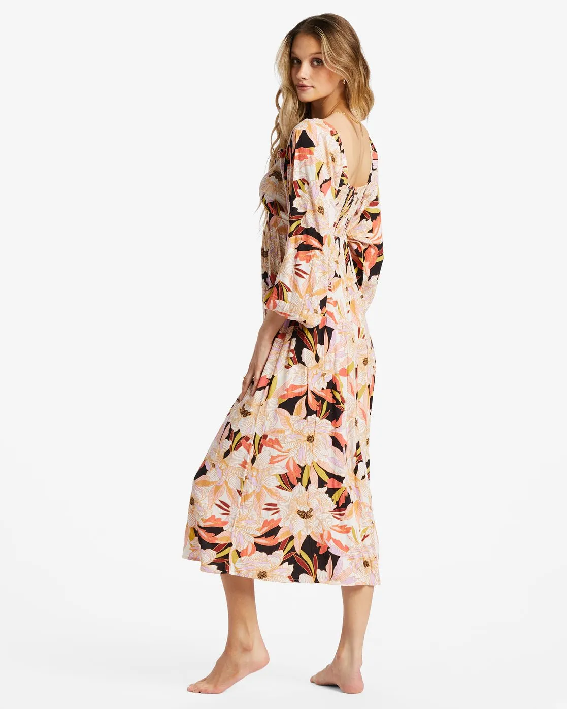 Billabong "Better Days" Long Sleeve Midi Dress