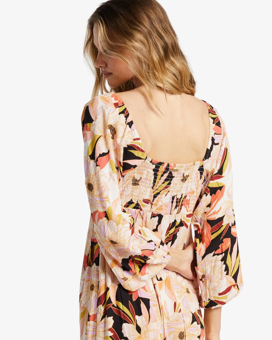 Billabong "Better Days" Long Sleeve Midi Dress