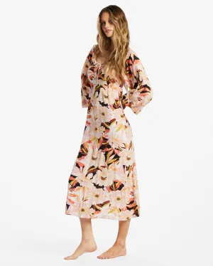 Billabong "Better Days" Long Sleeve Midi Dress