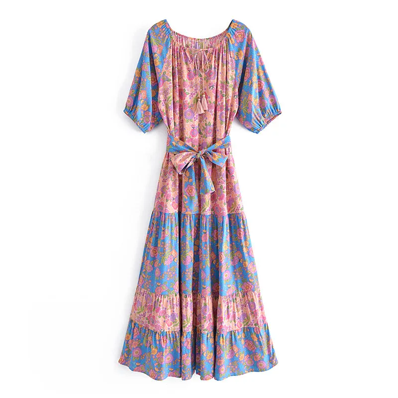 Boho Maxi Dress - Sundress - Sierra Sea Rose - Bohemian Style - Flowy Summer Dress