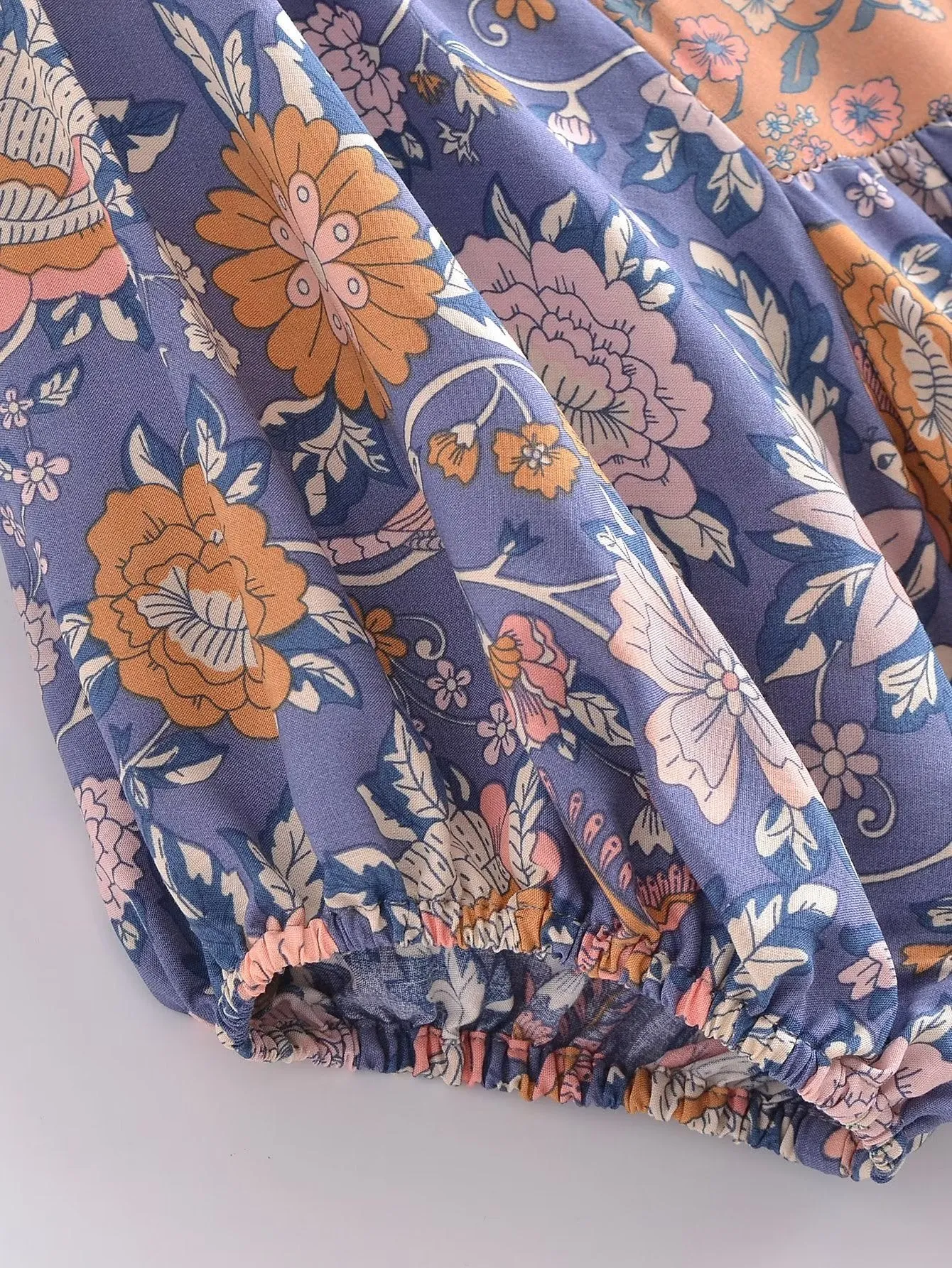 Boho Midi Dress, Sundress, Scilla Elise in Pink and Blue