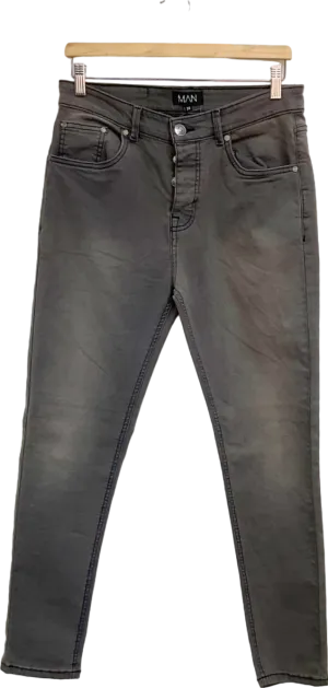 Boohoo Man Grey Skinny Jeans W34