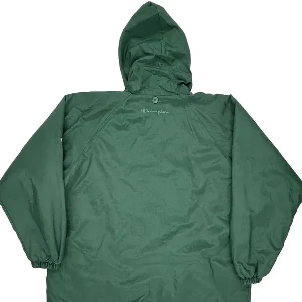 Bryan Station Defenders Champion Oversized Windbreaker - Large Green Nylon