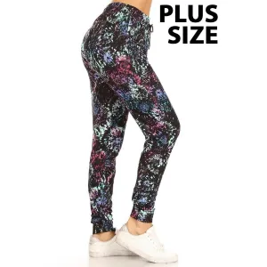 Buttery Soft Printed Joggers - Tie Dye Splash