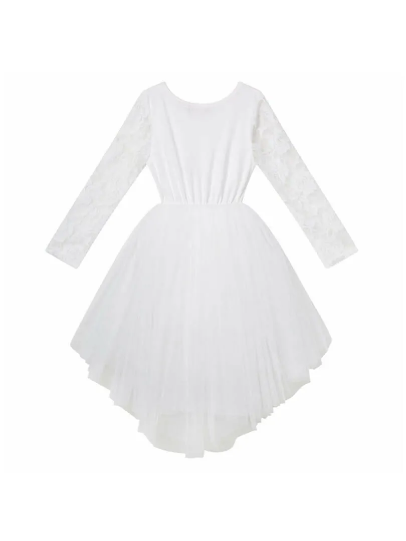 Candi L/S Lace Tutu Dress - Ivory