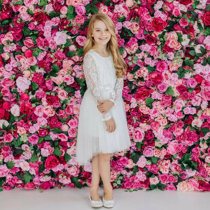 Candi L/S Lace Tutu Dress - Ivory