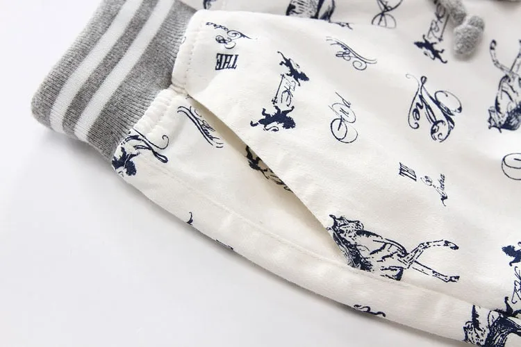 Cartoon Printed Horse Summer Shorts For Unisex Kids