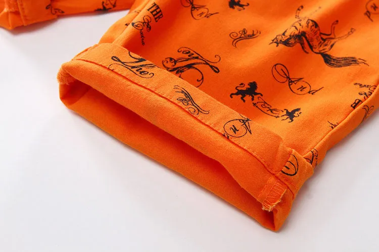 Cartoon Printed Horse Summer Shorts For Unisex Kids