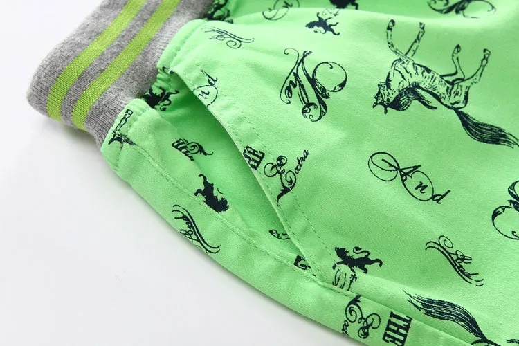 Cartoon Printed Horse Summer Shorts For Unisex Kids