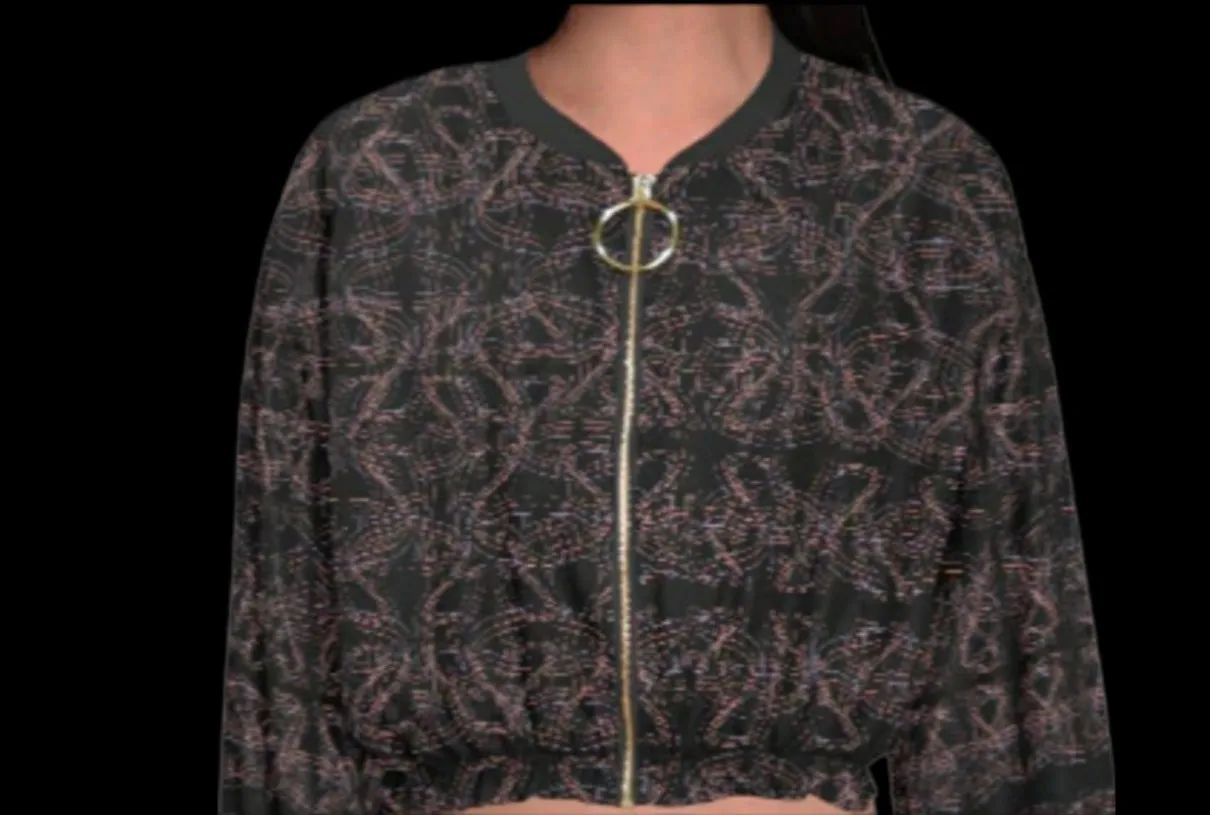 Chiffon Cropped Bomber Jacket