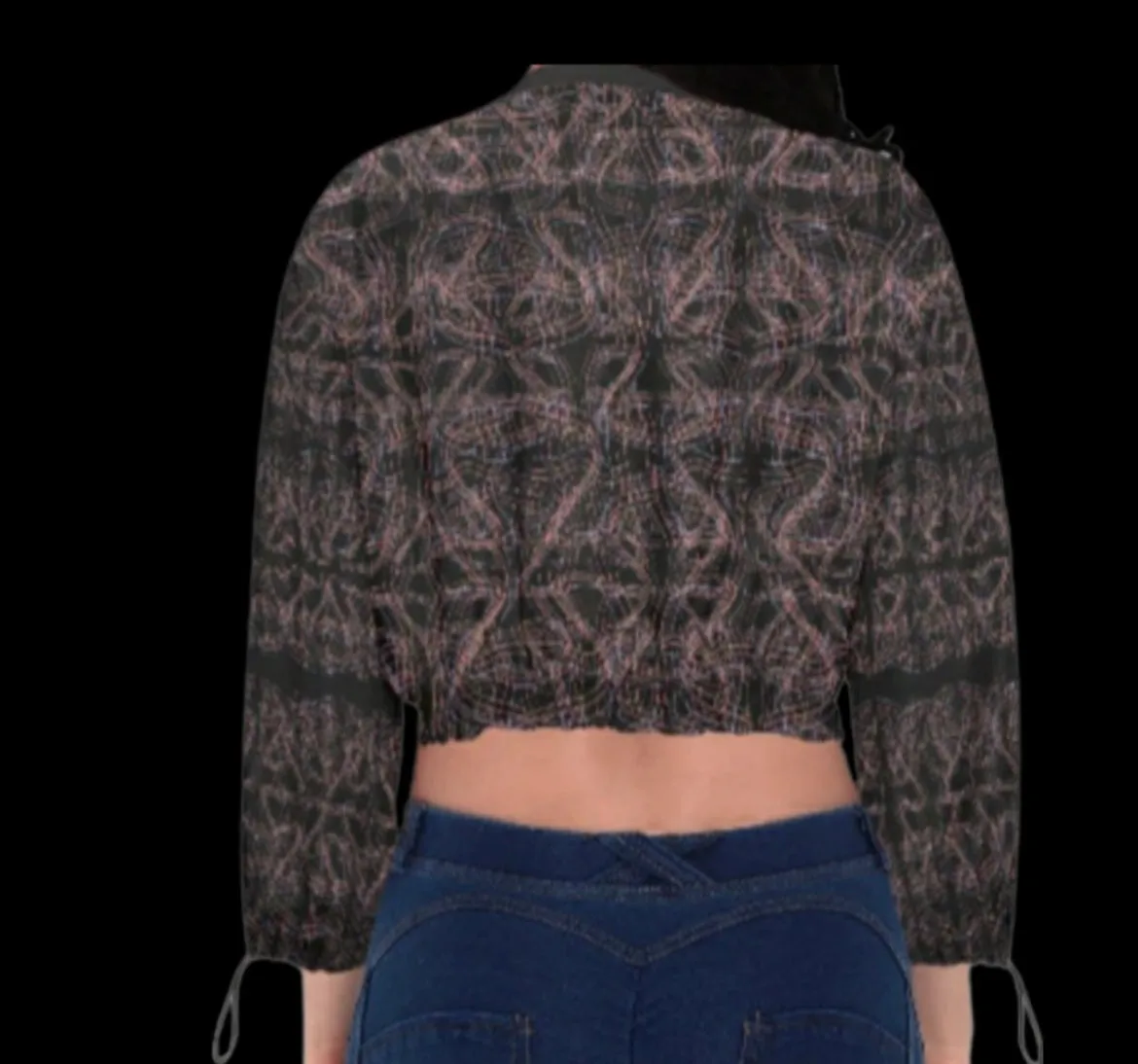 Chiffon Cropped Bomber Jacket