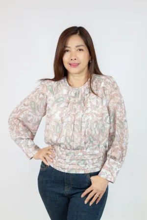 Chiffon Printed Long Sleeve Blouse