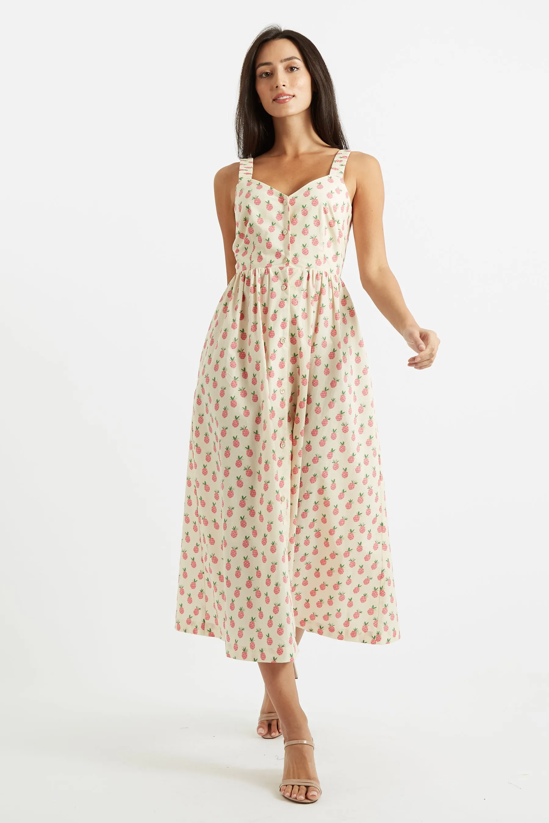 Clover Pineapple Please Midi Dress
