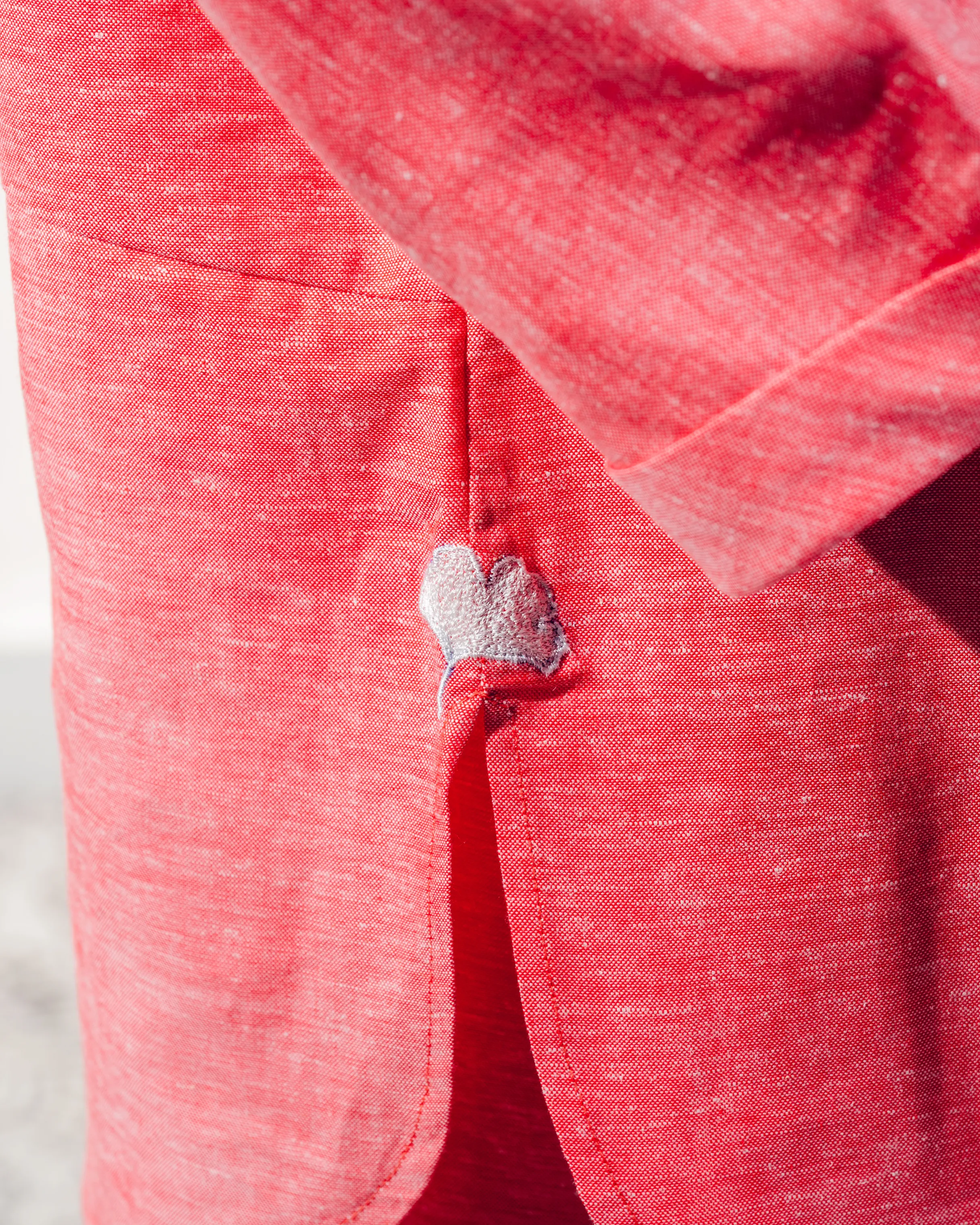 Coral Cotton Linen Coord Set