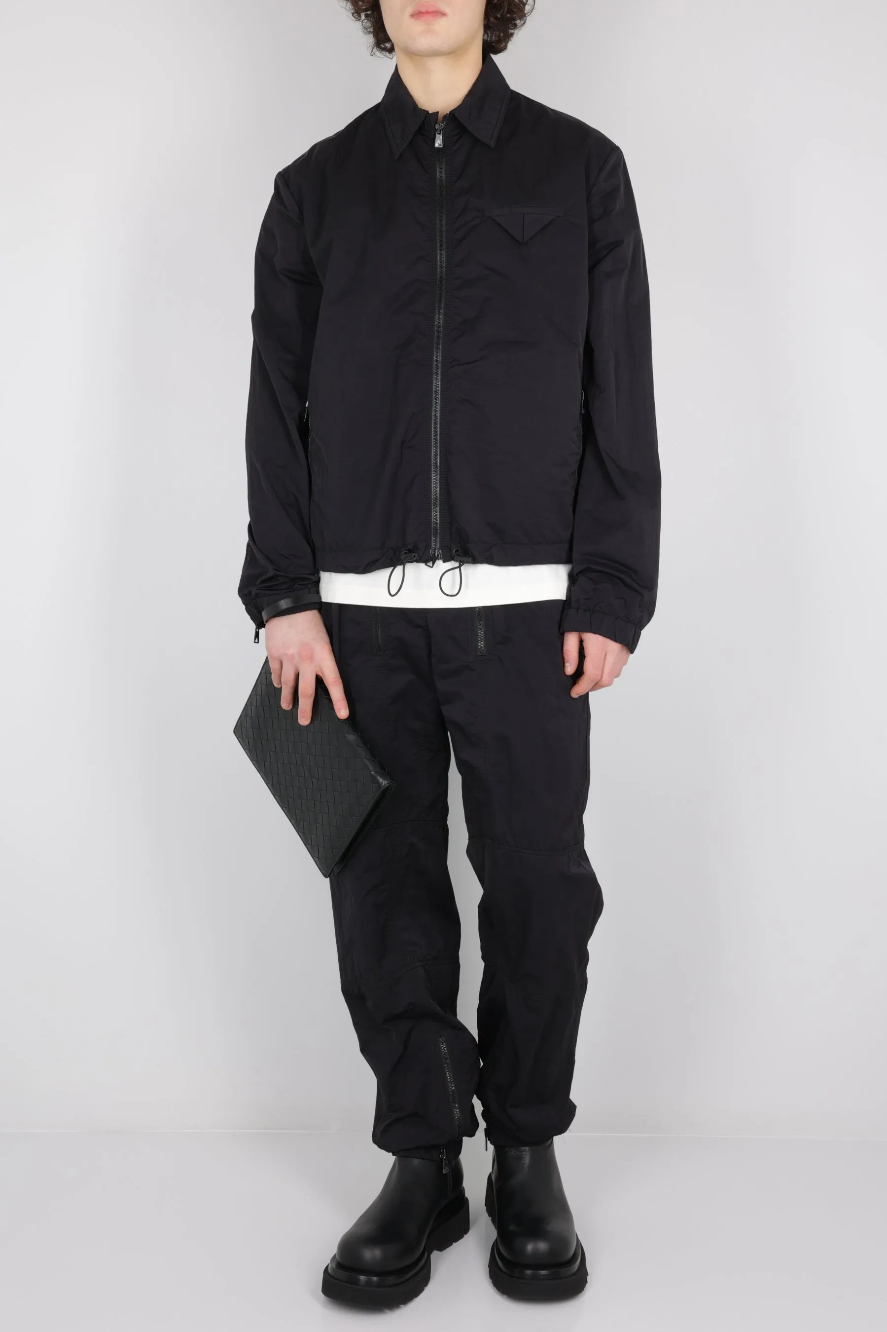 Crepe Nylon Zip Joggers