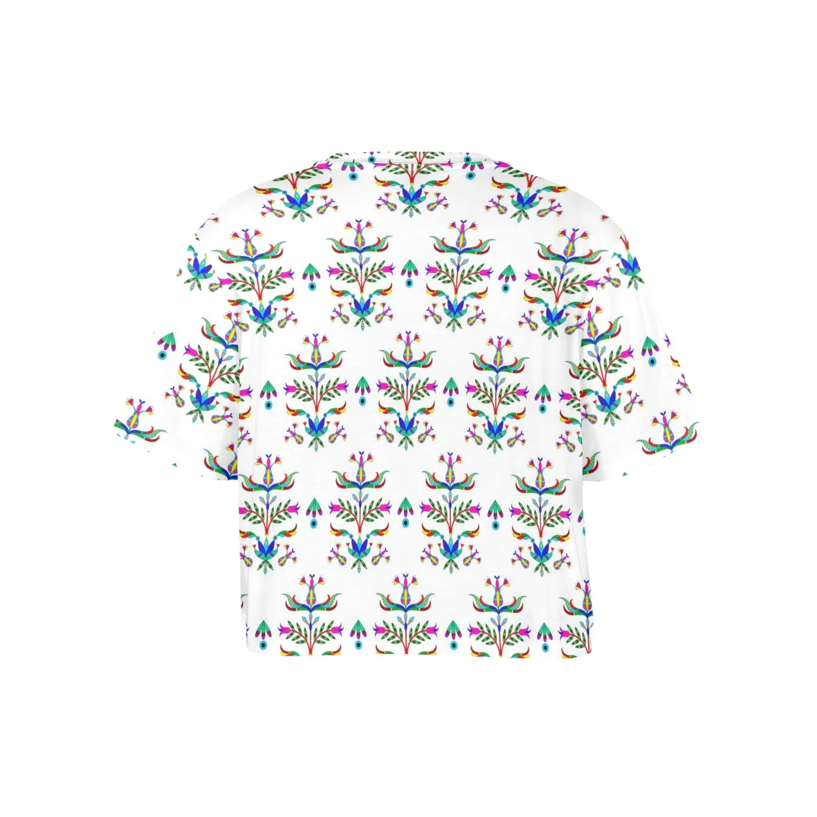 Dakota Damask White Women's Cropped T-shirt