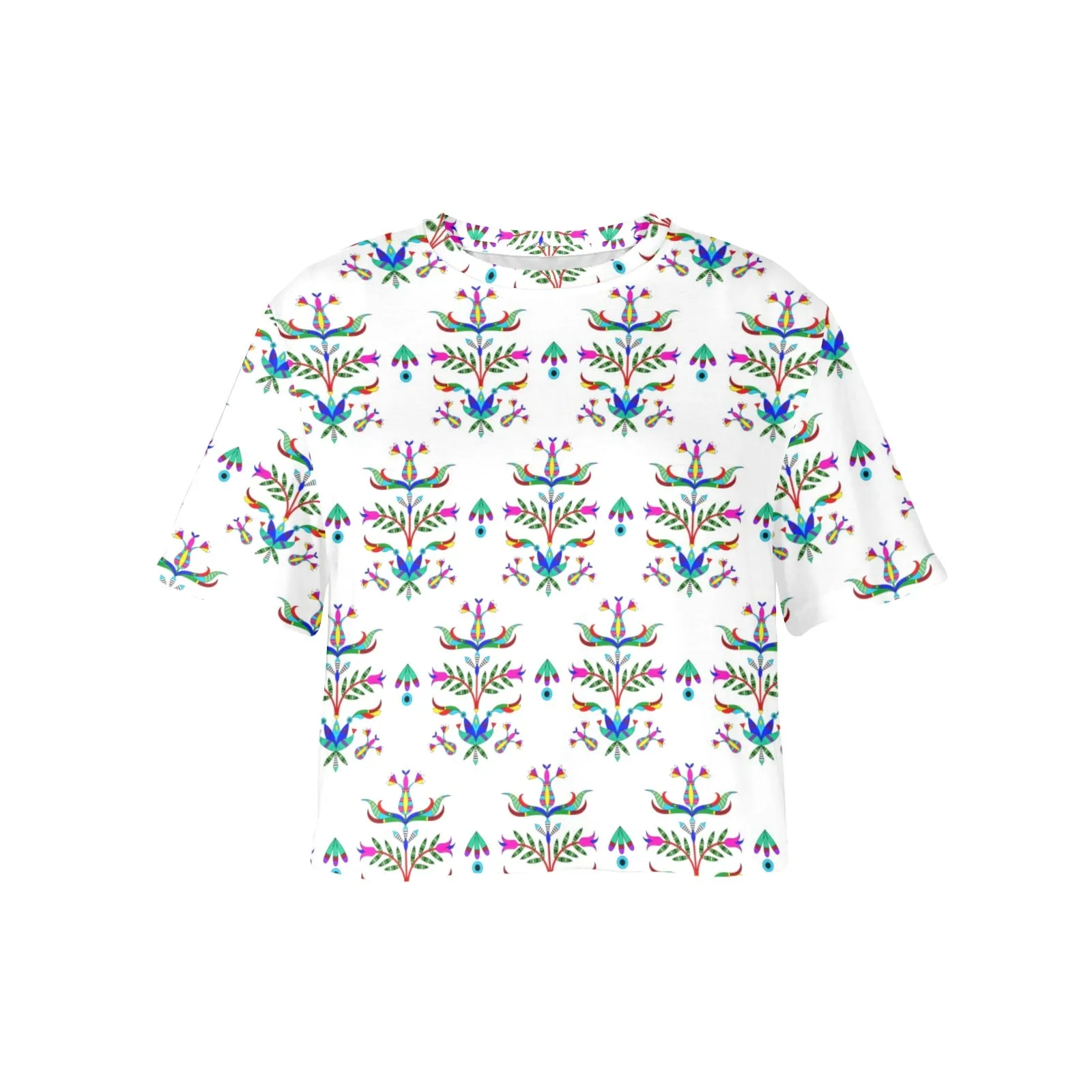 Dakota Damask White Women's Cropped T-shirt