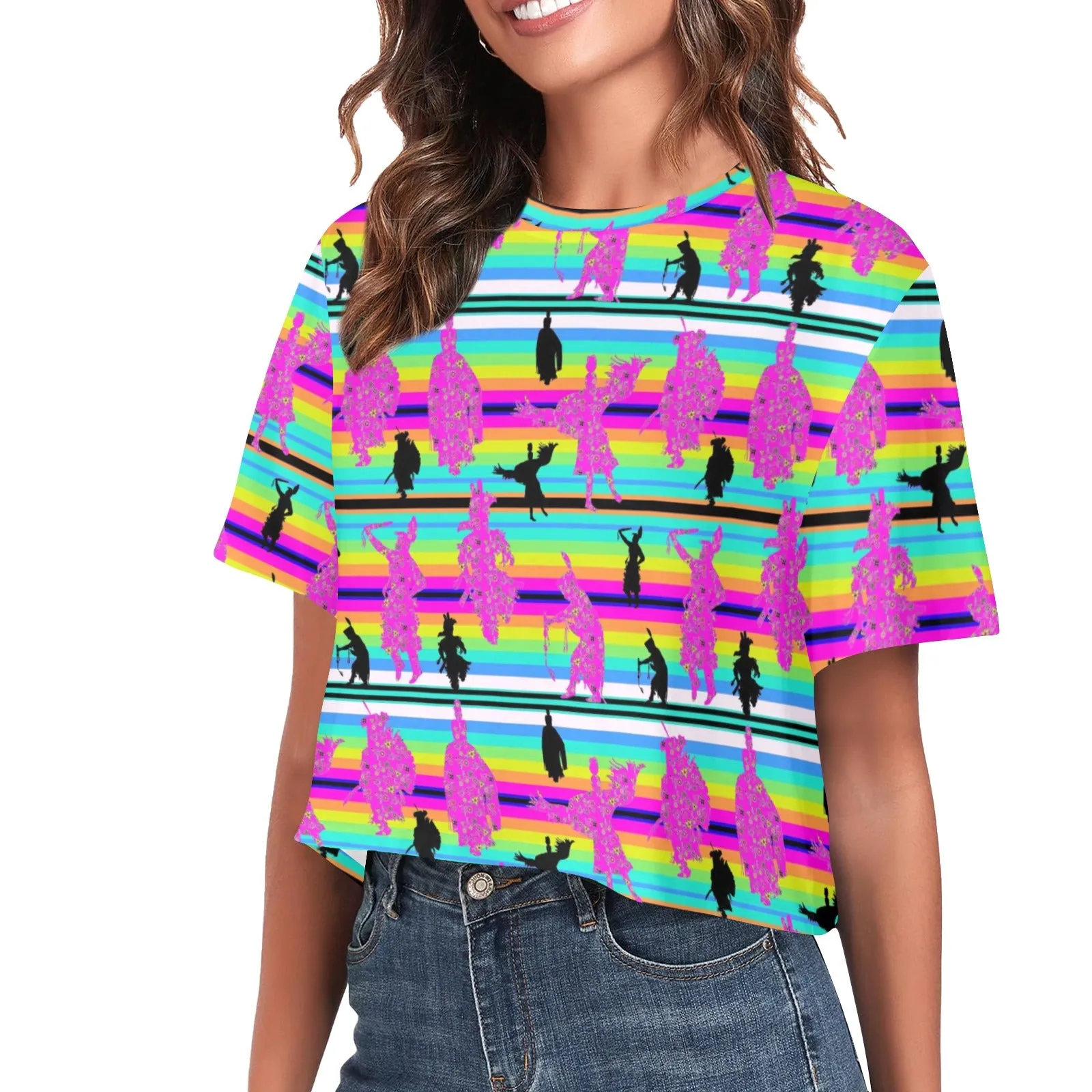 Dancers Sunset Contest Women's Cropped T-shirt