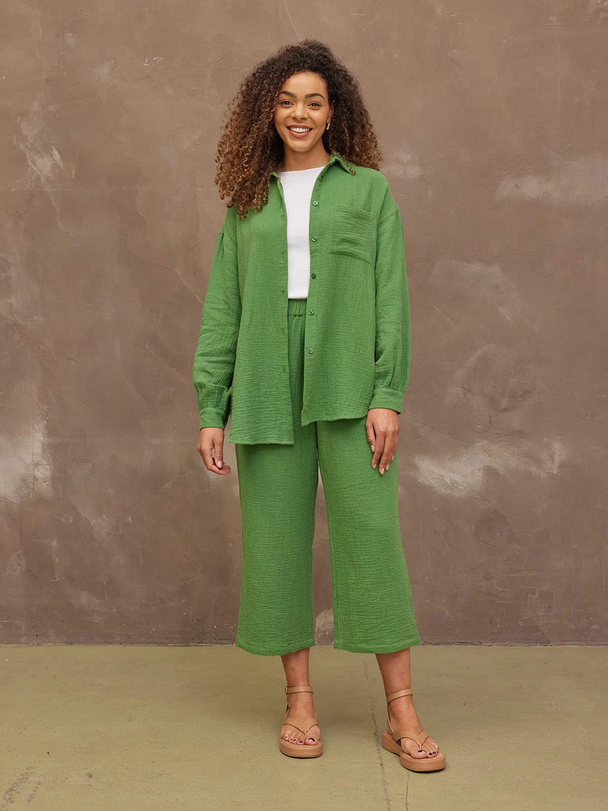 Deborah - Oversized Shirt - Green