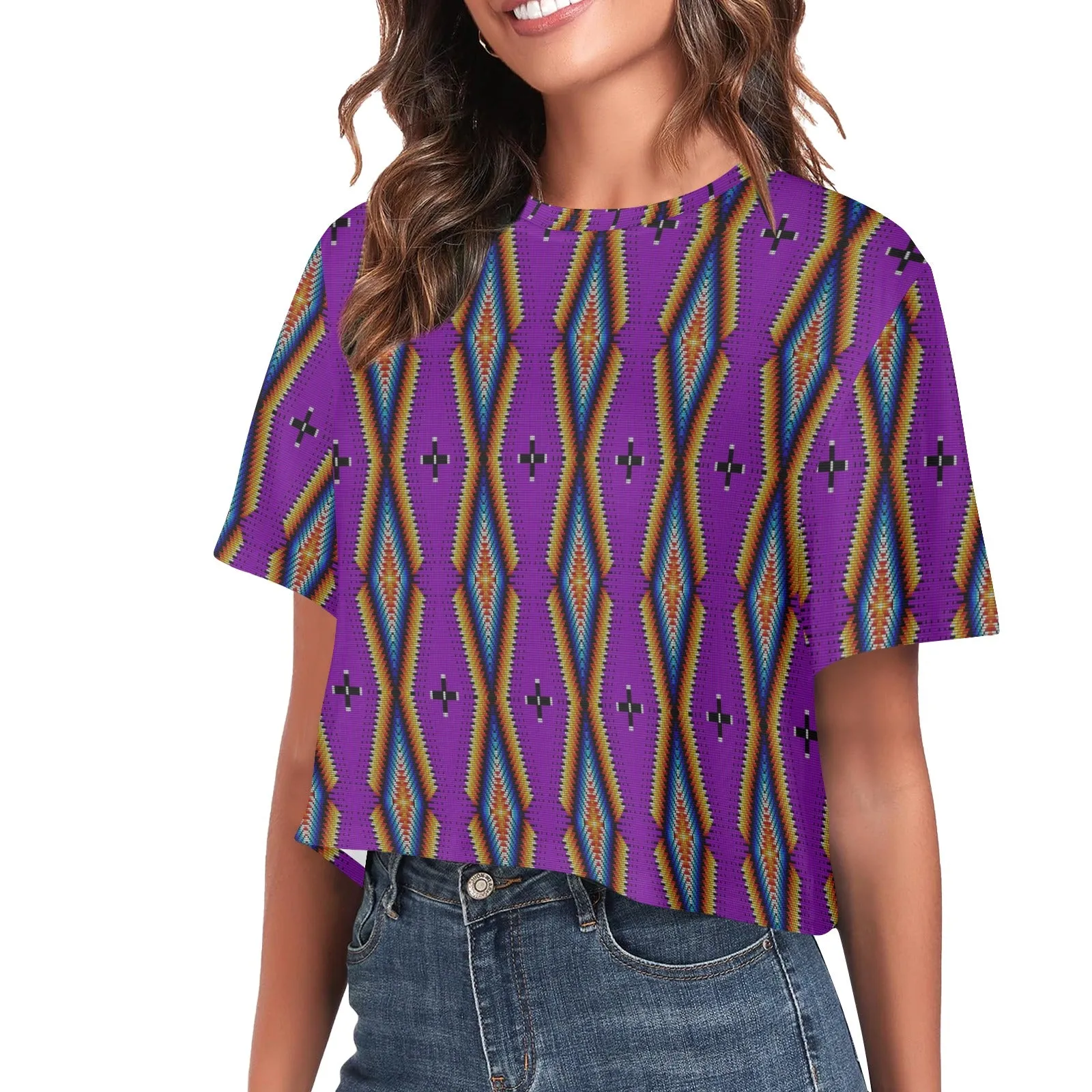 Diamond in the Bluff Purple Women's Cropped T-shirt