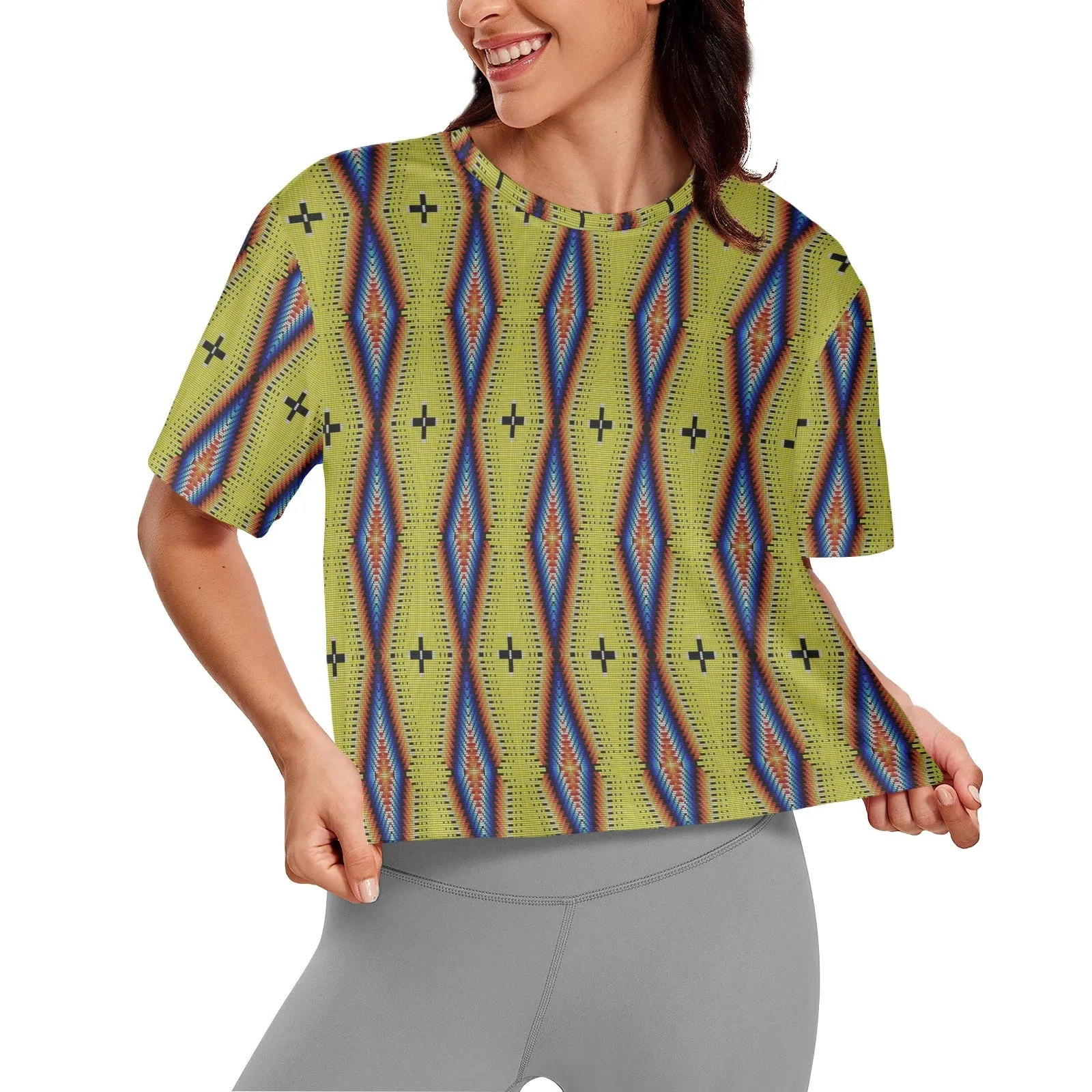 Diamond in the Bluff Yellow Women's Cropped T-shirt
