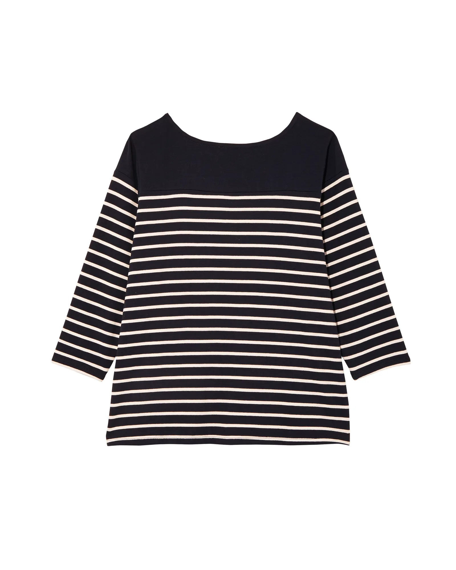Dotty Engineered Stripe Tee | Navy / White