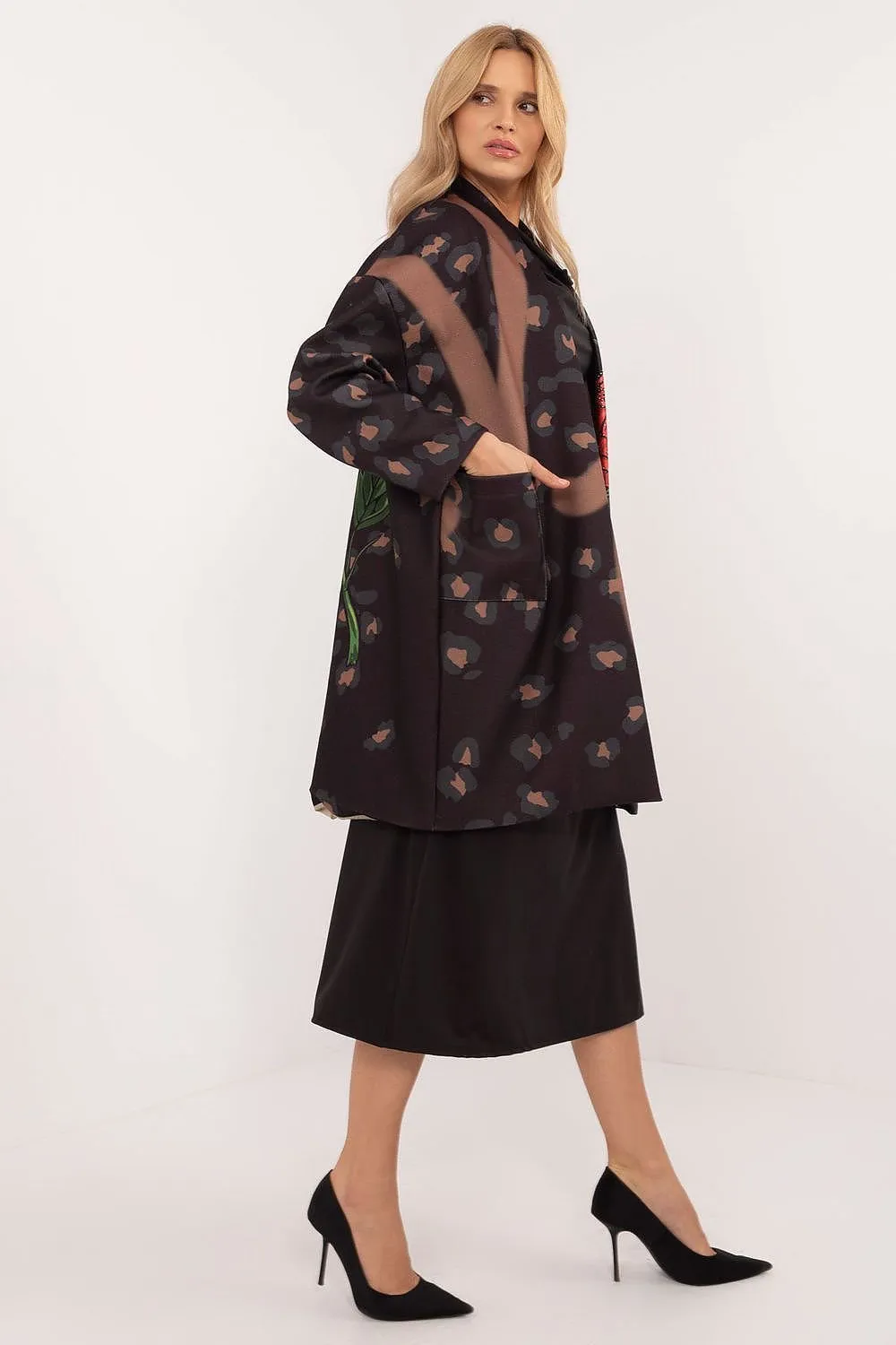 Elegant Stroll Floral Transitional Coat