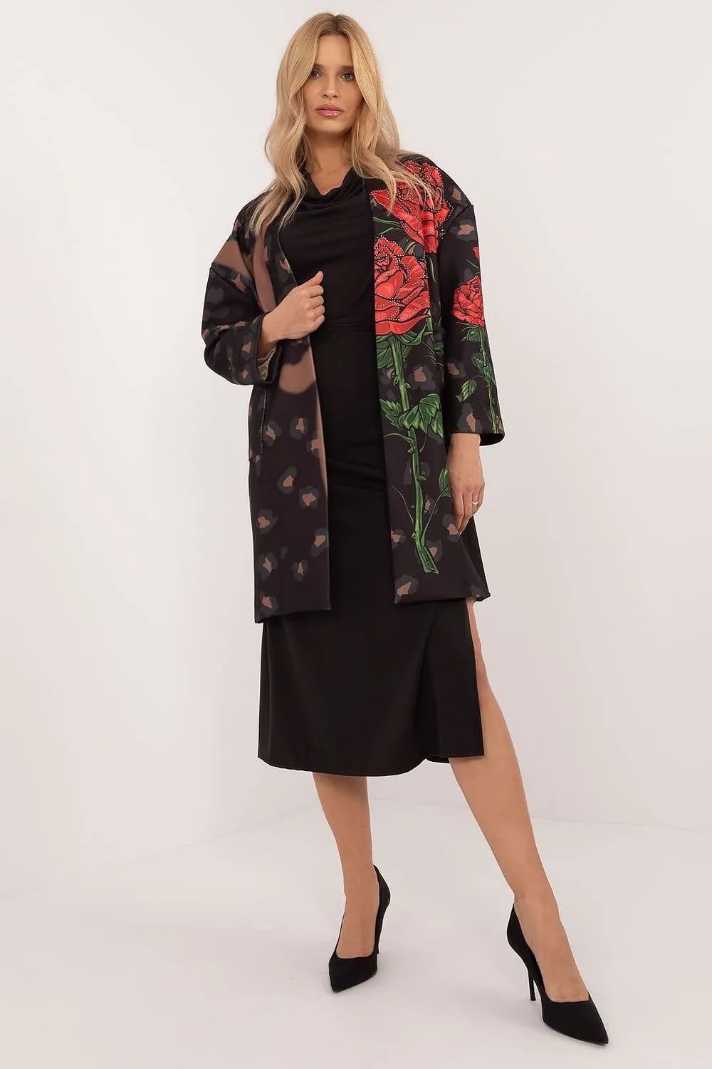 Elegant Stroll Floral Transitional Coat