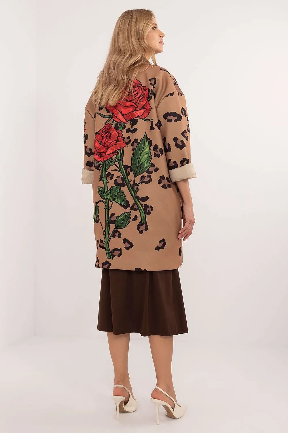 Elegant Stroll Floral Transitional Coat
