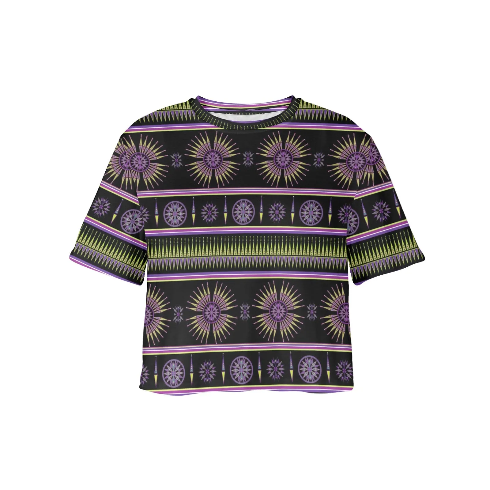 Evening Feather Wheel Women's Cropped T-shirt