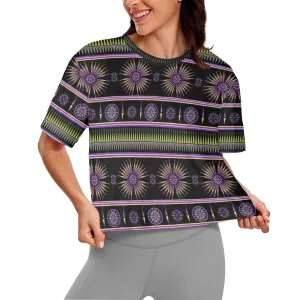 Evening Feather Wheel Women's Cropped T-shirt
