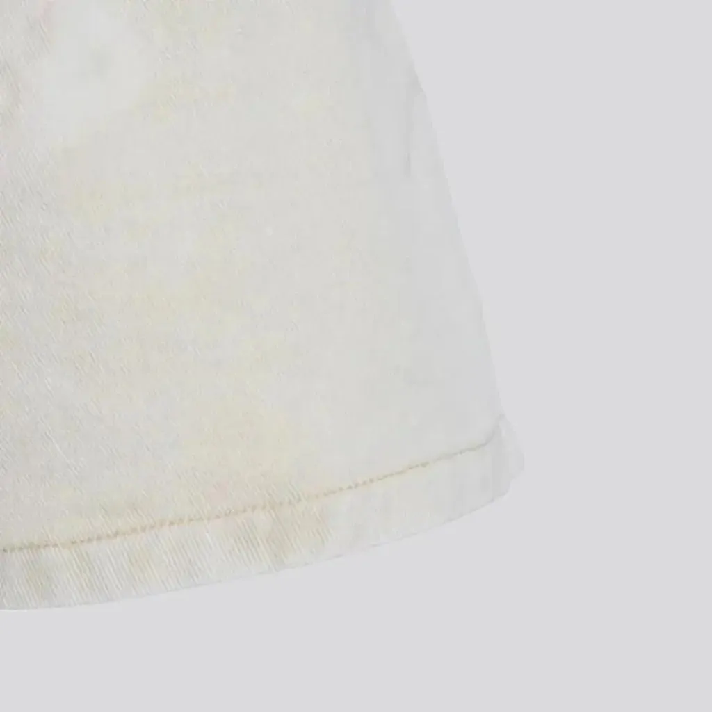 Fashion faded wash wide fit women's jean shorts