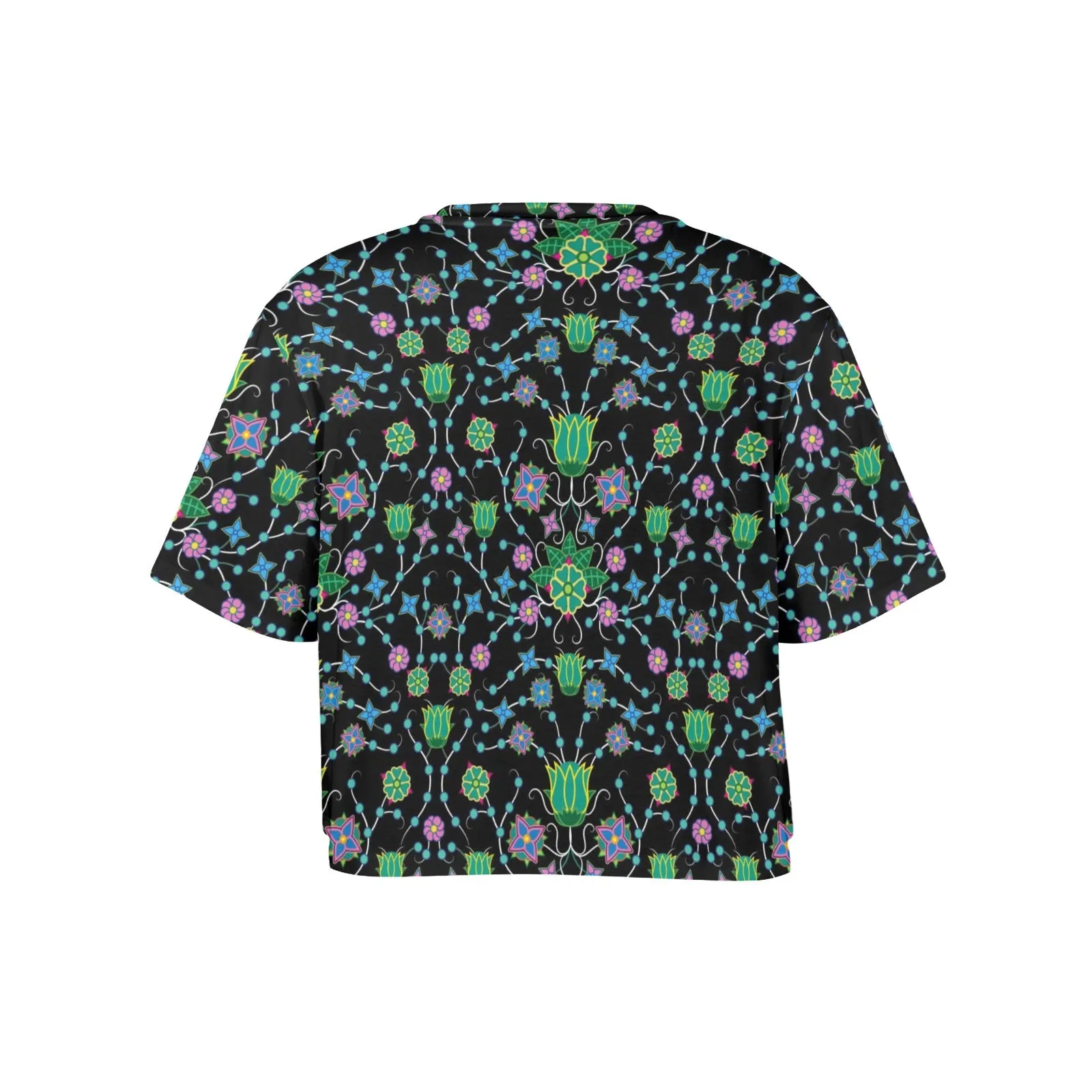 Floral Damask Garden Women's Cropped T-shirt